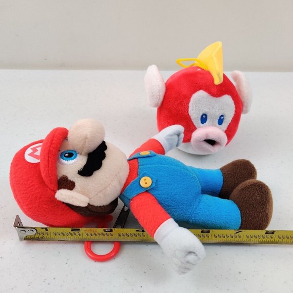 Mario Plush Zippered Keychain and Mario Kart Plush Cheep Cheep Flying Fish - Picture 3 of 5